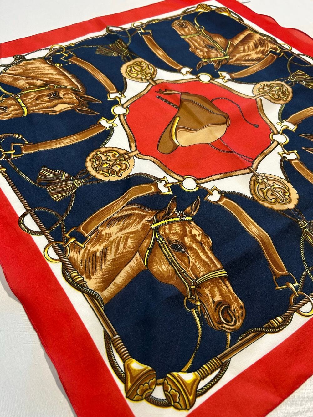 Women's Horse Equestrian Square Scarf 26" Made in Italy
